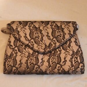 Neiman Marcus Elegant Lace Overlay Clutch